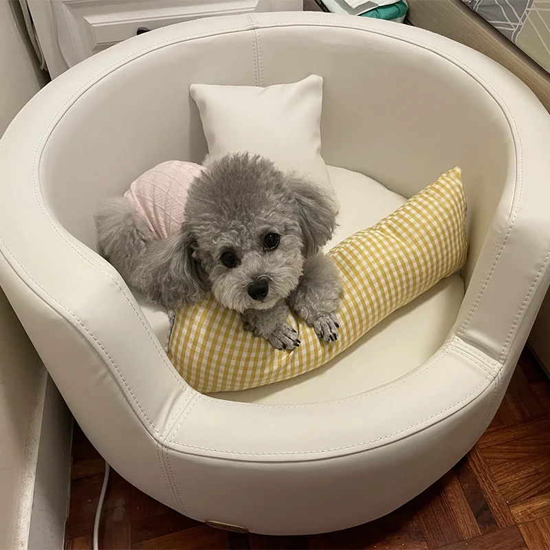 

Small Dog Teddy Bed Vintage Wooden Kennel Cat Nest Modern Design Style Four Seasons Removable Washable Pet Sofa Hair-Free