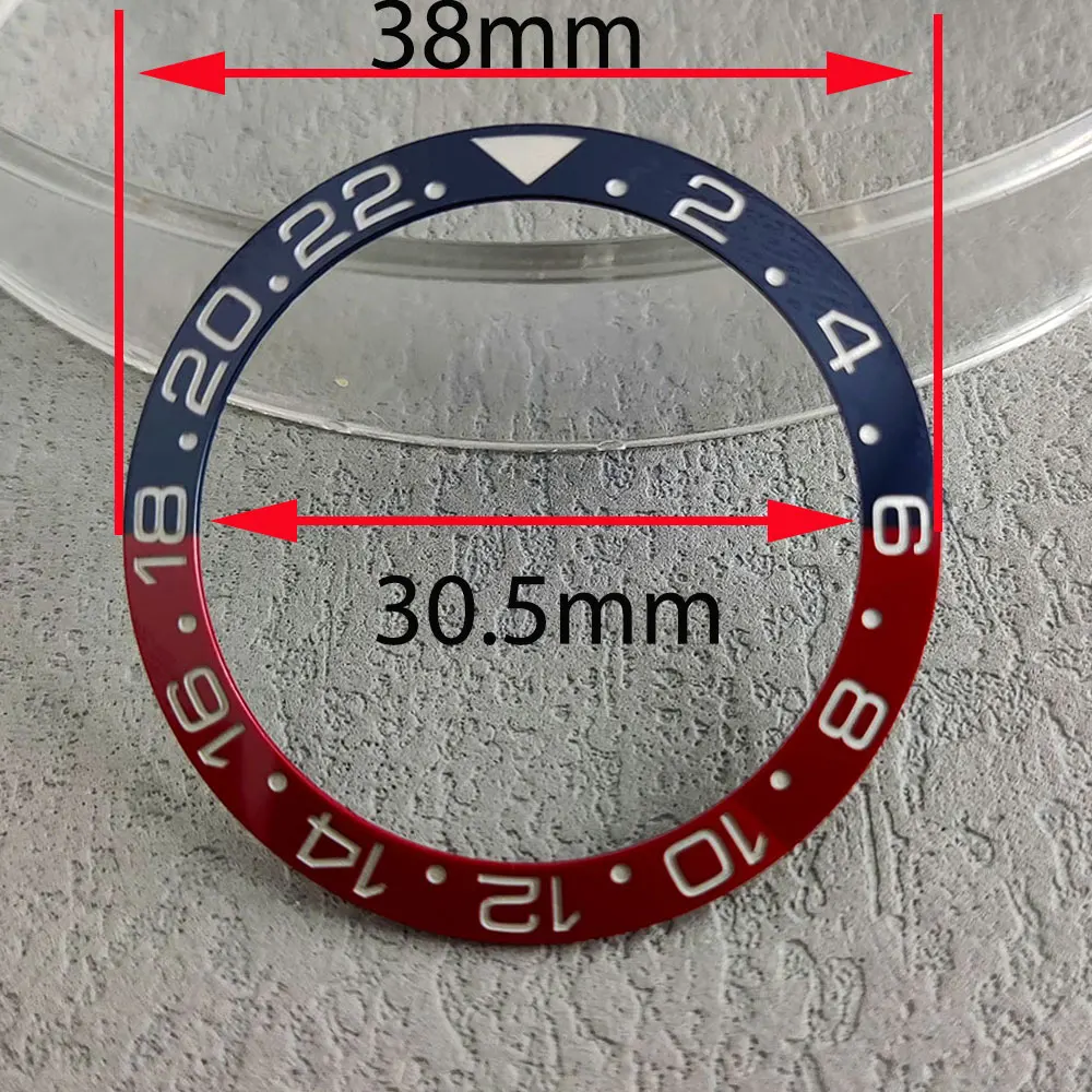 

watch bezel 38mm high quality GMT Blue and Red Coke ceramic bezel inserted into watch accessories for men's 40mm watches