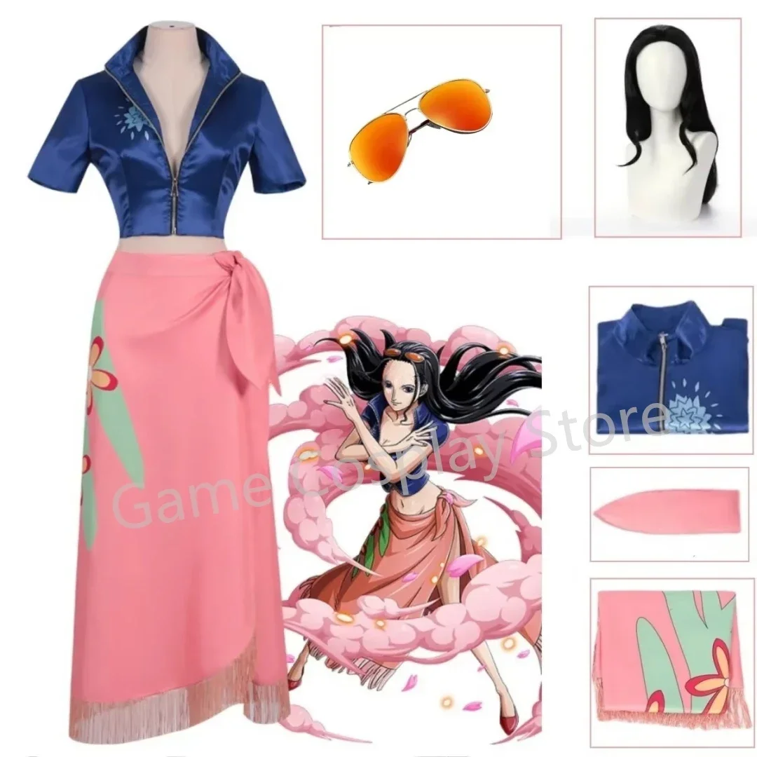 

CosplayAnime Cosplay Costume Dress Outfits Nico Robin Cosplay Costume Glasses Party Wig Suit Costumes For Girl Halloween Carniva