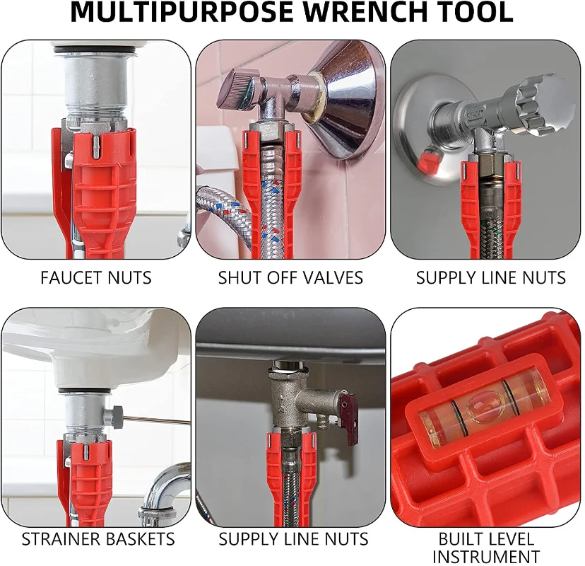 Imagem -06 - Chave para Sink Faucet Ferramenta de Reparo Sanitário com Double-head Handle Instalador Ratchet Tool Conjunto para Torneira da Pia do Banheiro 14 em