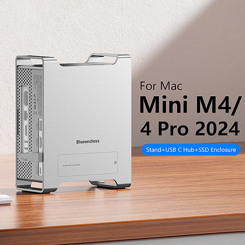 

Док-станция типа C HUB для Mac Mini M4/M4 pro с концентратором 10 Гбит/с USB 3.2 Gen2 C SD4.0 M.2 для корпуса NVME SSD