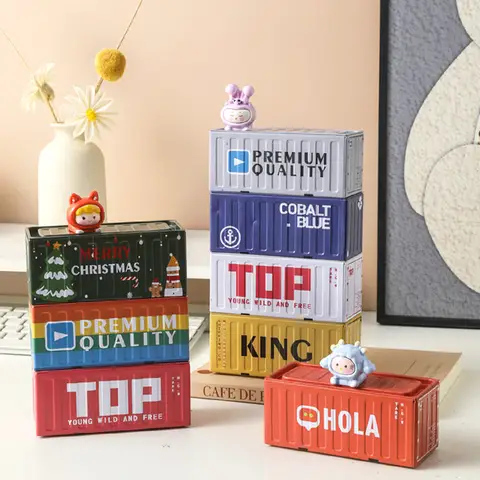 Minibehållare Liten järnlåda Sliten miniatyrmodell Scenrekvisita Kreativ dekoration Förvaring Blindlåda Söt Spannmålslåda #4129 8 best sales förvaring av blinda lådor - №5