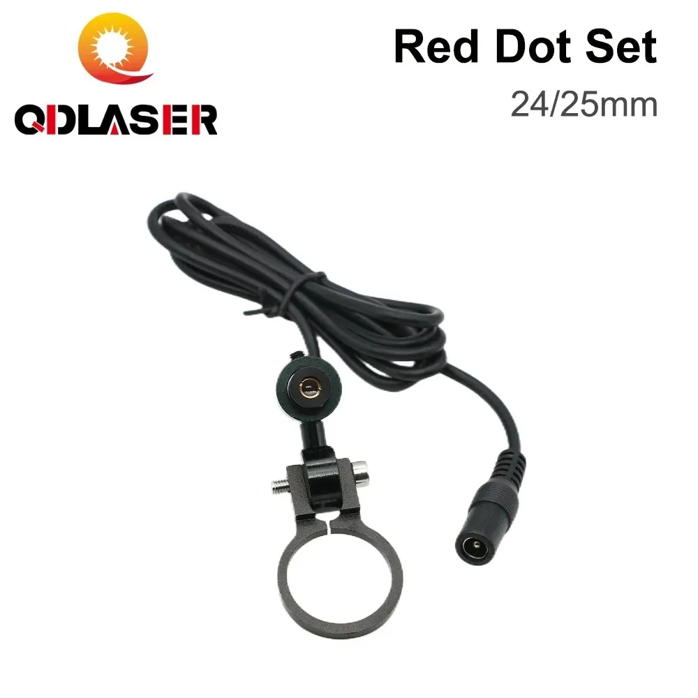 QDLASER 5V Red Dot Positioning Diode Module Set 24mm 25mm for DIY CO2 Laser Engraving Cutting Machine Head Parts