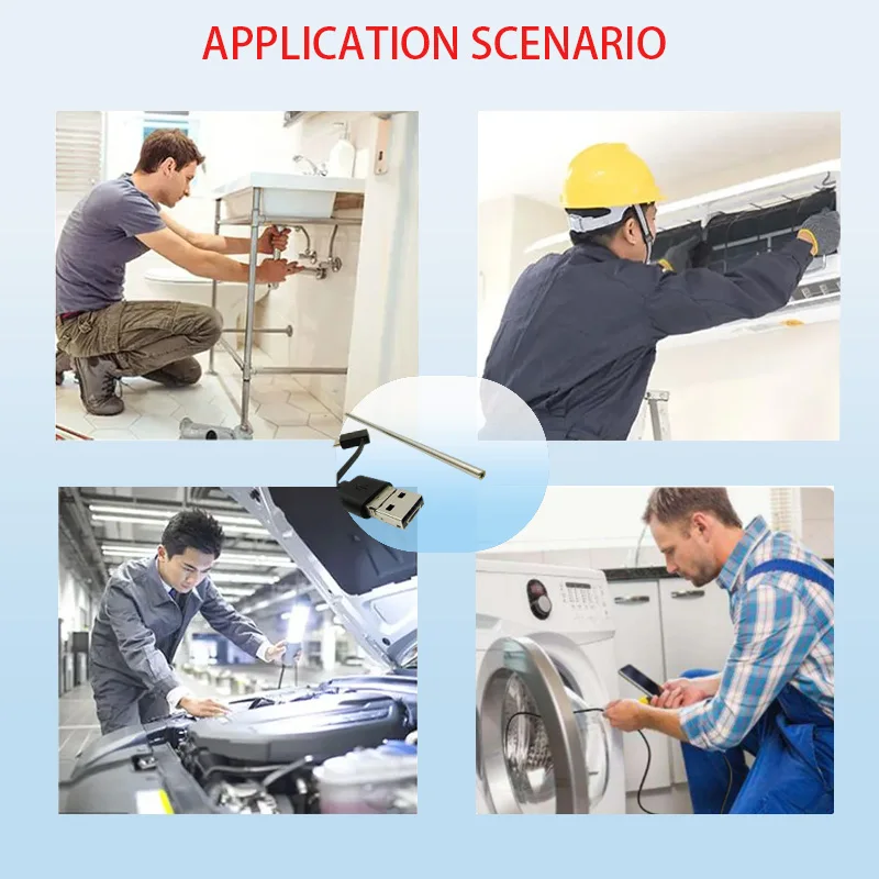 1MP 3.9mm FOV 75° Long Tube Industrial Endoscope Camera for Pipeline Inspection 1.5m USB Type-C Android 3-in-1 Endoscope Camera