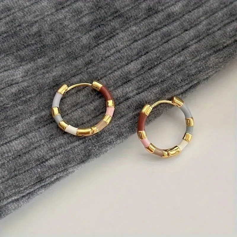 Vintage Geometric Trend Colorful Drop Female Earrings Niche Personality Design Fashion Holiday Party Accessories Jewelry Gifts