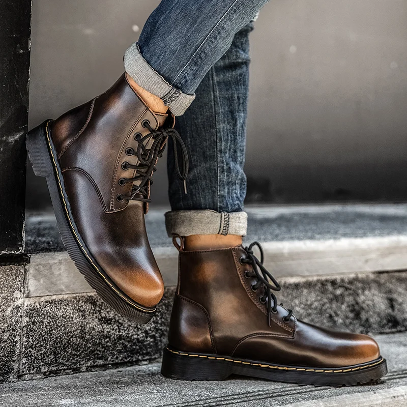 Cowboys tiefel für Herren Schuhe versand kostenfrei Mann Plattform Bot Knöchel Outdoor Stiefel Leder Chelsea-Stiefel Tronchetti Designer Schuh