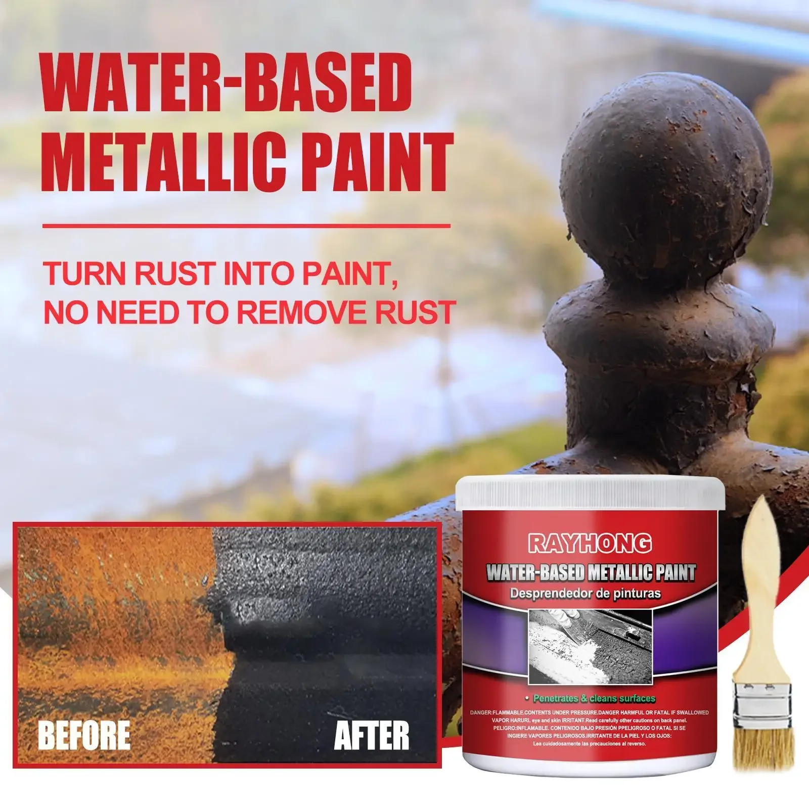 100ml Car Auto Anti Rust Chassis Rust Paint Removal Water-based Metal Surfaces Repair Remover Weather-Proof Deruster Wash Cleani