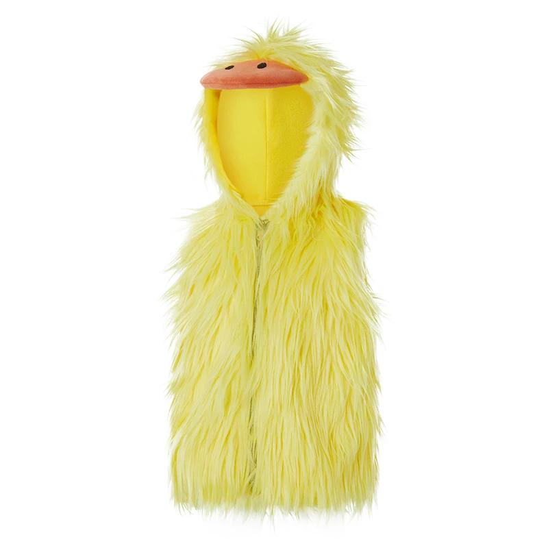 Toddler Baby Duck Halloween Costume Animal Sleeveless Hooded Vest Furry Zipped Halloween Duck Costume