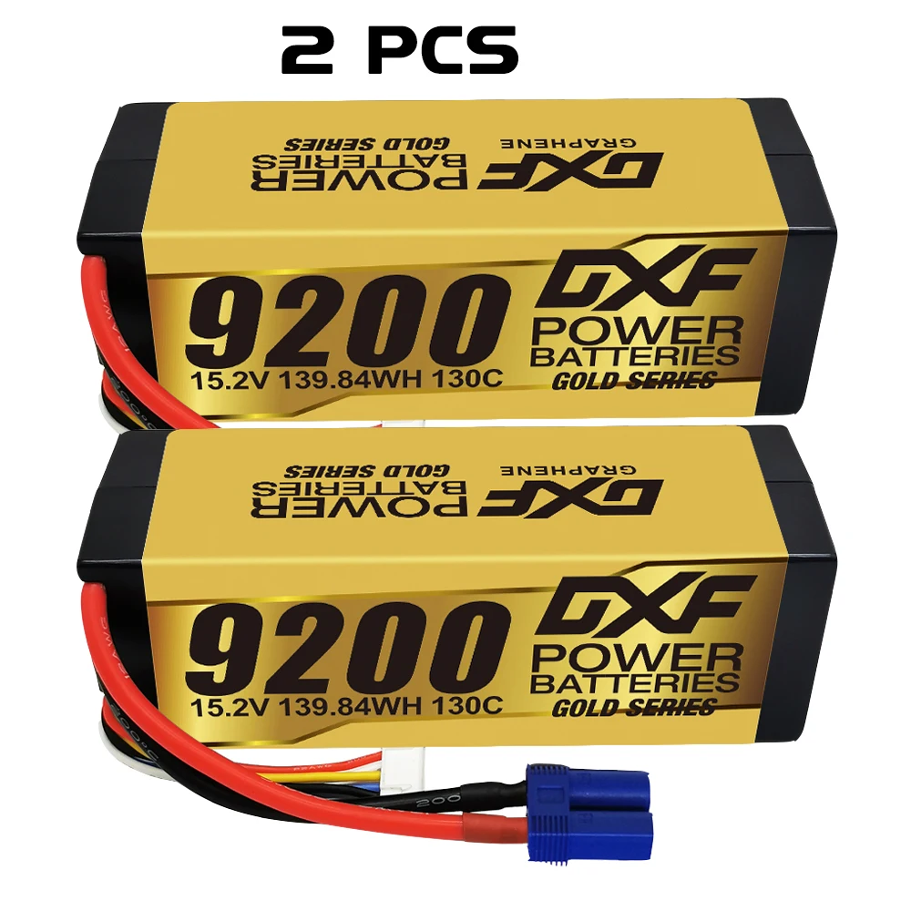 DXF Graphene Lipo 4S 9200mAh 130C 15.2V Batterij Gouden Versie Racing Serie Hardcase voor RC Auto Truck Evader BX Truggy 1/8 Buggy