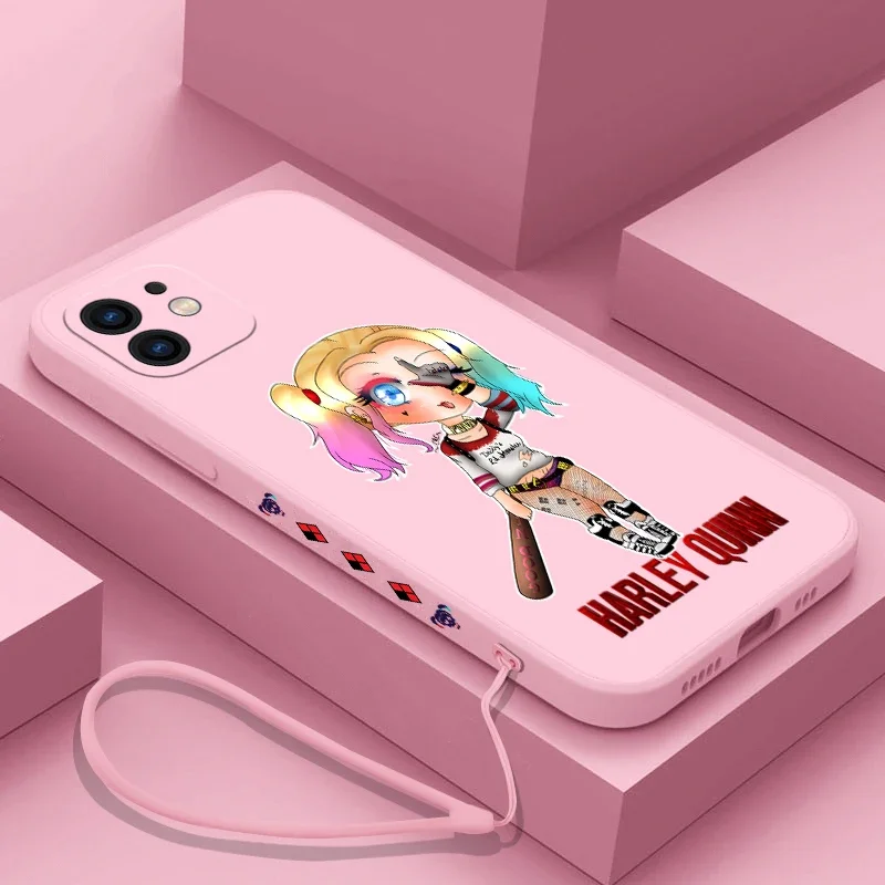 Cartoon Clown Phone Case For iPhone 15 14 13 12 11 Pro Max Mini X XR XS MAX Jokers Harley Quinns Cover