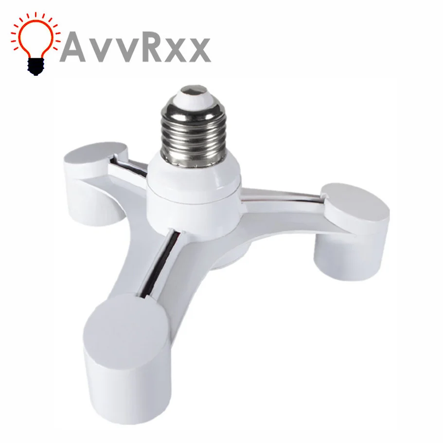 AvvRxx 3 en 1 E27 a E27 bombillas LED extendidas soporte adaptador divisor para estudio fotográfico