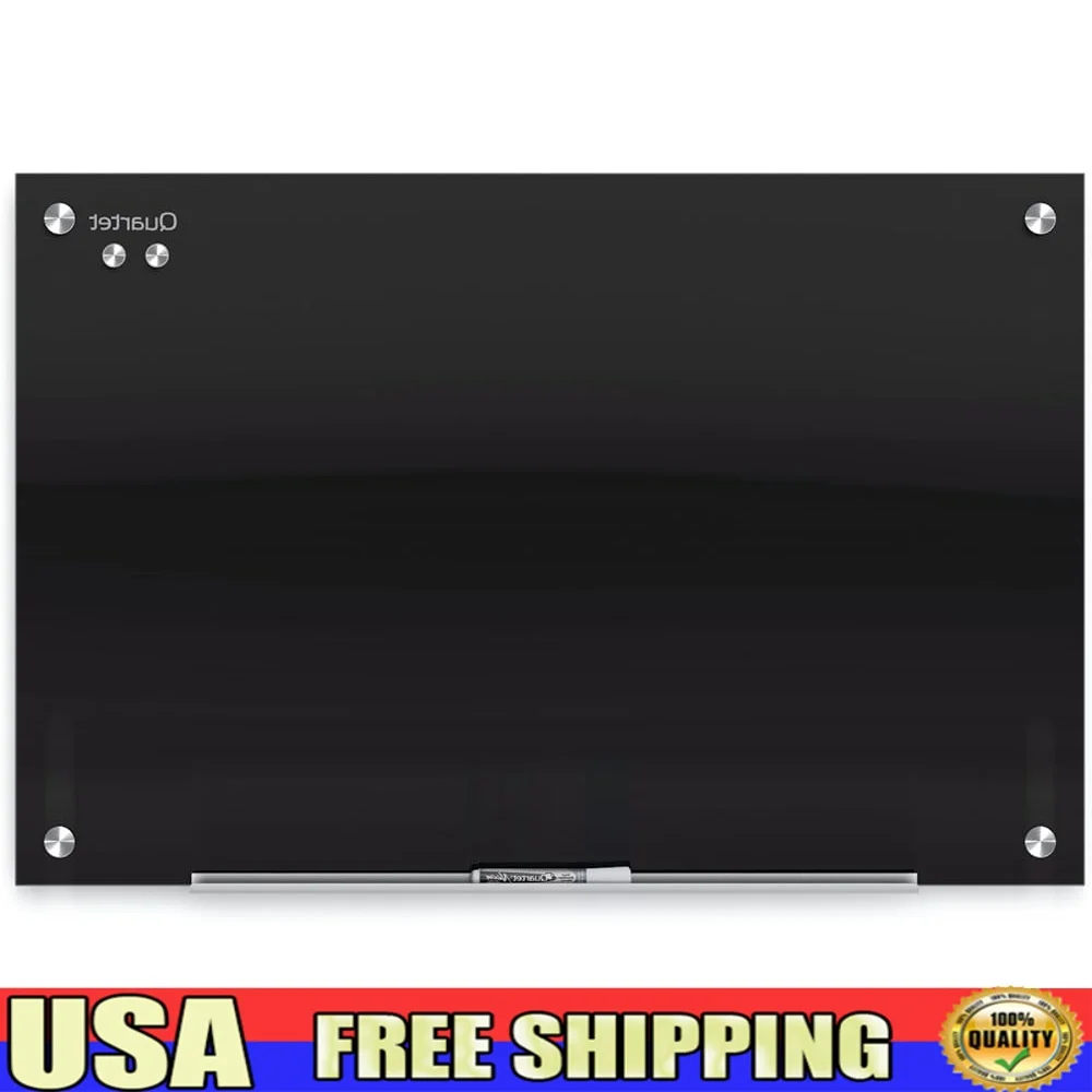 

Frameless Magnetic Glass Whiteboard Durable Dry Erase Board Easy Clean Wall Mount Office School Home Use