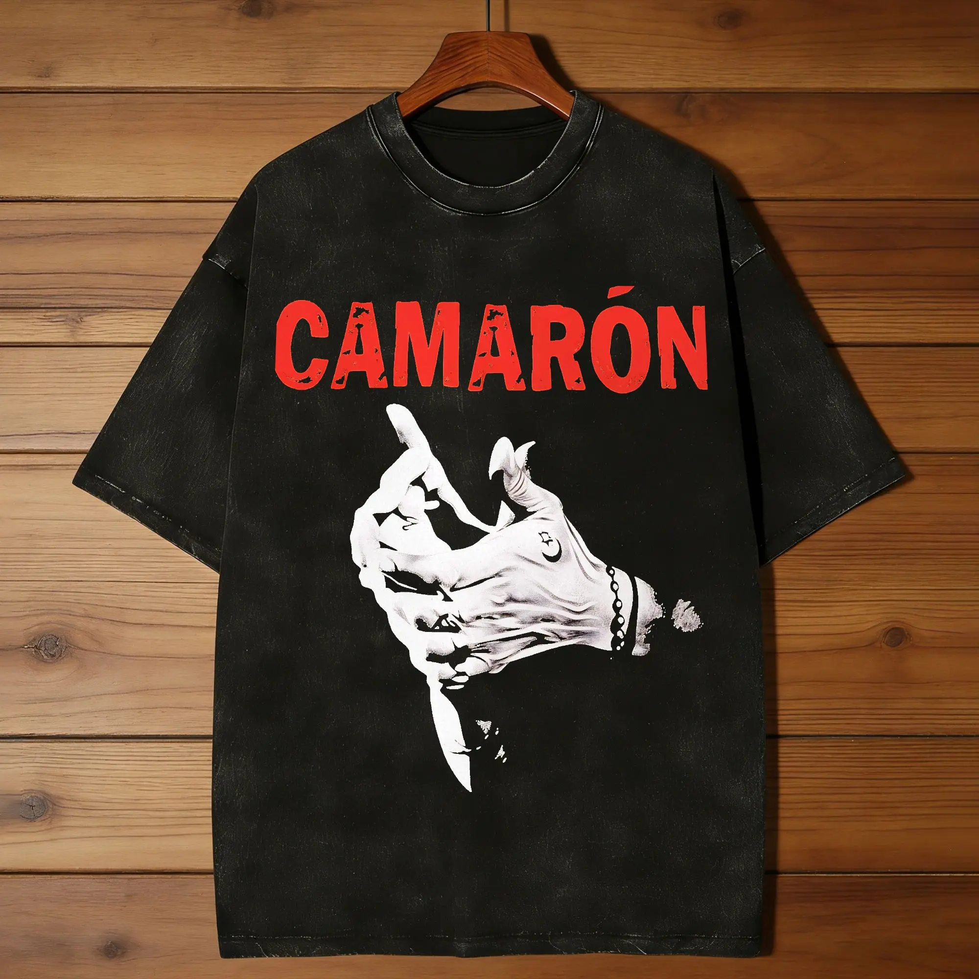 Camiseta Unissex Camaron De La Isla, Camisetas Lavadas, Camiseta de Verão Estampada, Moda Casual Plus Size