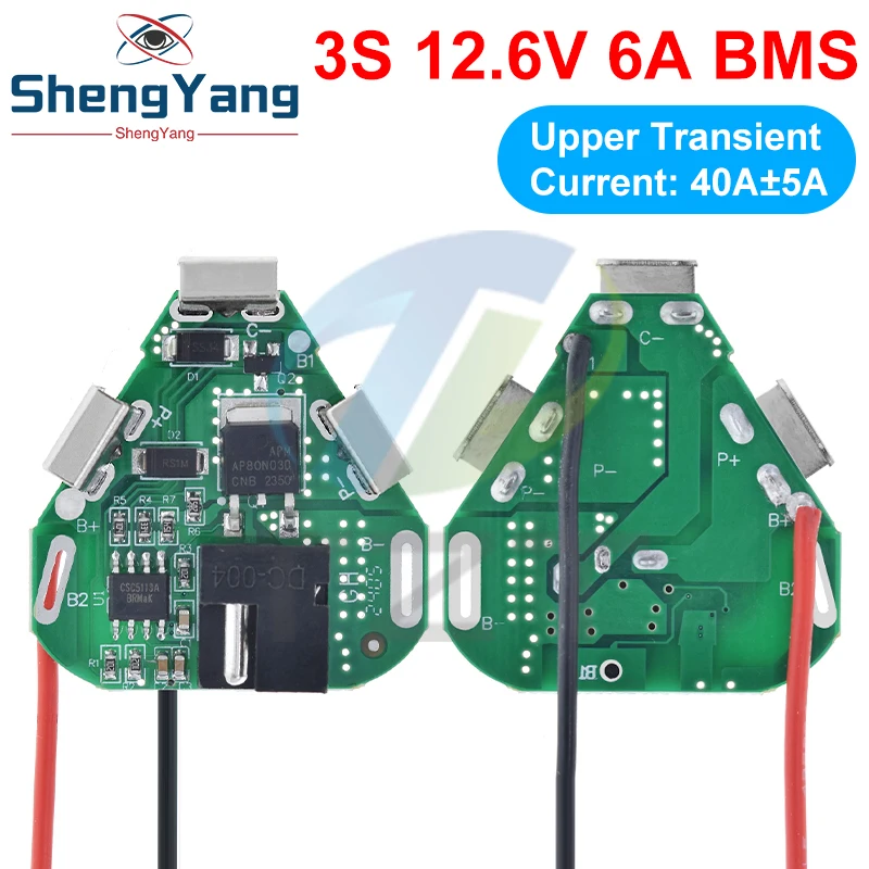 TZT 3S 12.6V 6A BMS Li-ion Lithium Battery Protection Board 18650 Power Bank Balancer Battery Equalizer Board for Electric Drill image 4