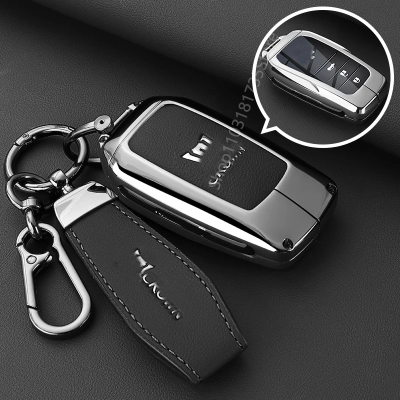 Zinc Alloy Car Key Cover Case For Toyota Crown 2023 2024 Alphard ELFA Wilfa High-grade Full Protect Keychain Accessorie For Man