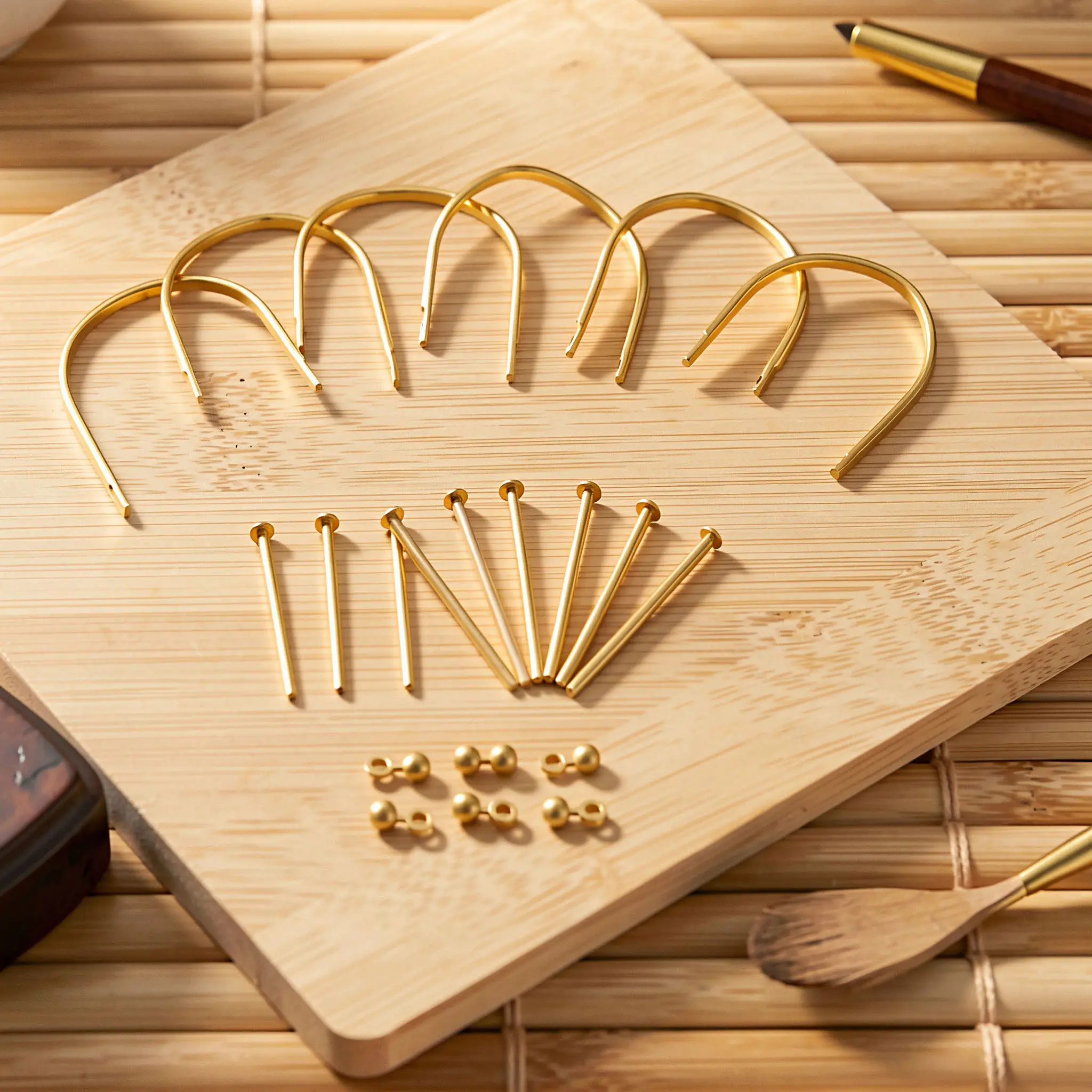 6Set Palace Style Folding Fan Shaft Rivets Metal Clips Fasteners Repair Kit Smooth Bamboo Fan Fix for Tea Ceremony Dance