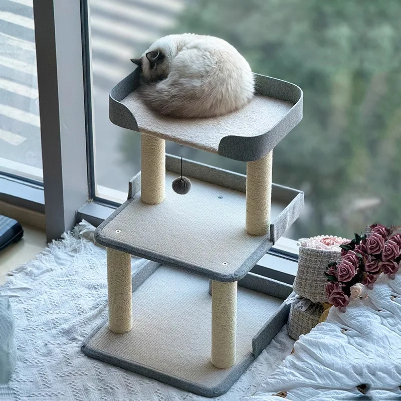 Árbol para gatos compacto con rascador de sisal y base antideslizante - imagen 5