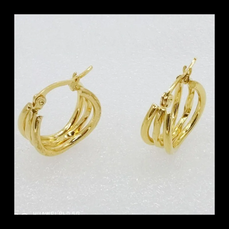 الفولاذ المقاوم للصدأ جديد متعدد الطبقات الجوف الأقراط الرائعة العصرية أزياء المرأة تنوعا الأذن مشبك المجوهرات #4