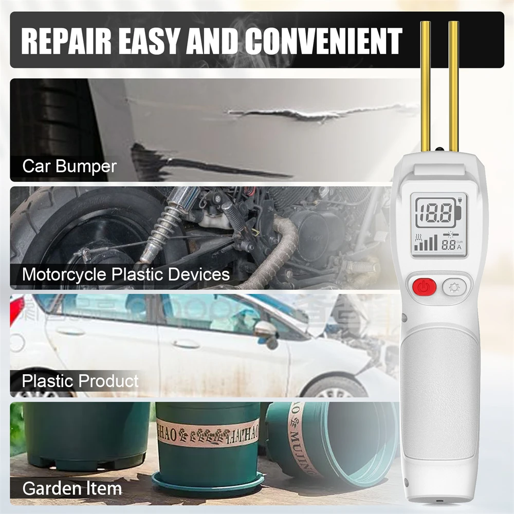 Pistol Las Plastik 500W dengan 200 Buah Paku Las untuk Mobil dan Sepeda Motor Bumper Dasbor Perbaikan Plastik Panas Cepat 3-5S