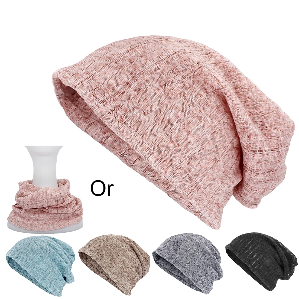 LOVINGSHA Autumn Winter Dual-use Women Hats For Ladies Skullies Beanies Stripe Design Thin Girl Fashion Feminino Scarf HT205