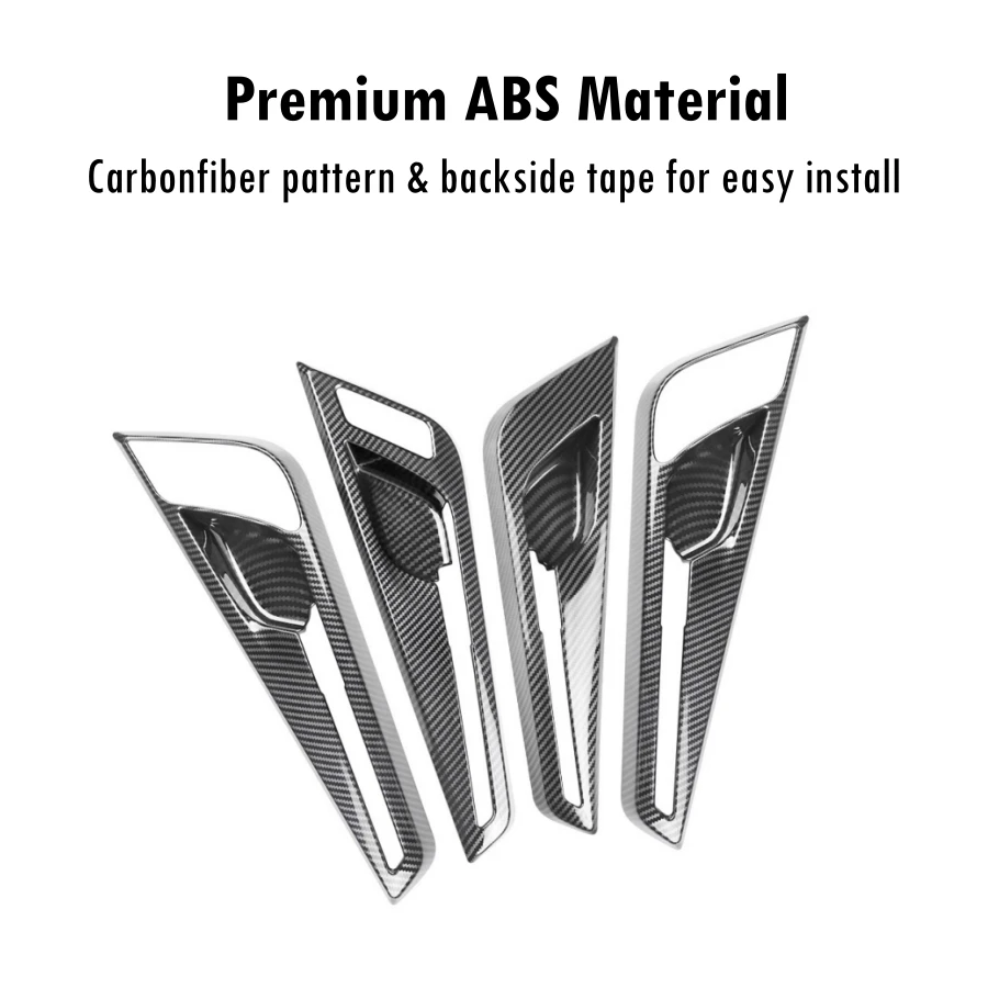 4PCS Door Panel Protect Decoration Cover for Kia EV6 2022 2023 2024 ABS Carbonfiber Pattern Door Stripe Cover EV6 Accessories