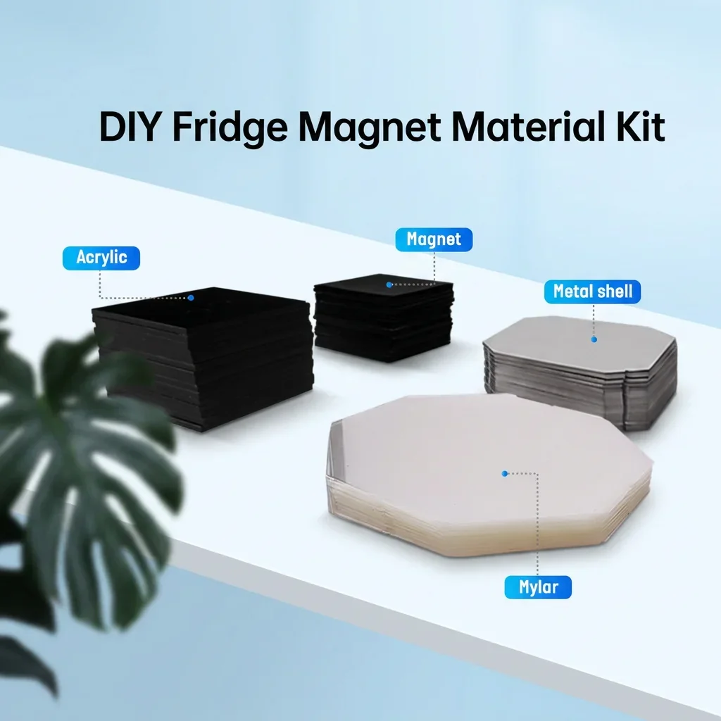 Wholesale 50*50mm/2*2inch Fridge Sticker Material 50*50mm Square Fridge Magnet Making Machine Material Set