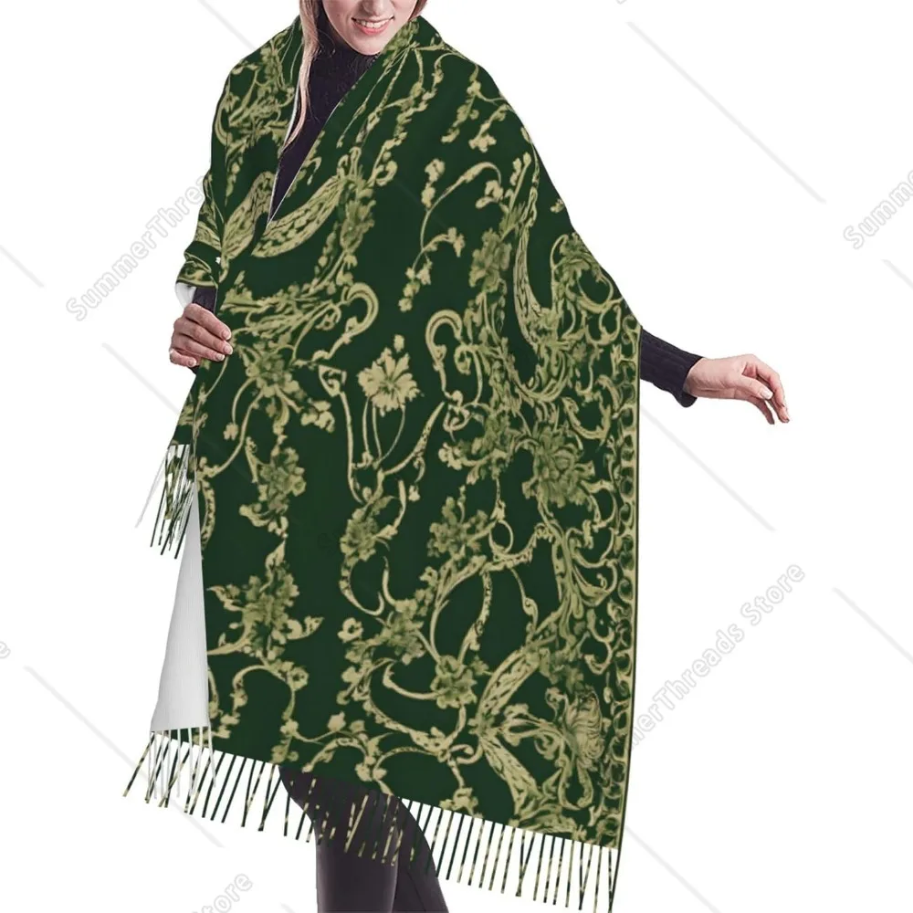 

Женский супермягкий классический кашемировый зимний теплый шарф с бахромой и принтом Hunter на весну, осень-зиму