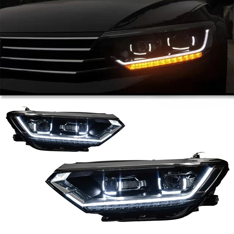 

Suitable for Maiteng B8 16-19 Car Headlight Refitting Assembly Upgraded Double U Headlights LED Lens Daytime Running Lights