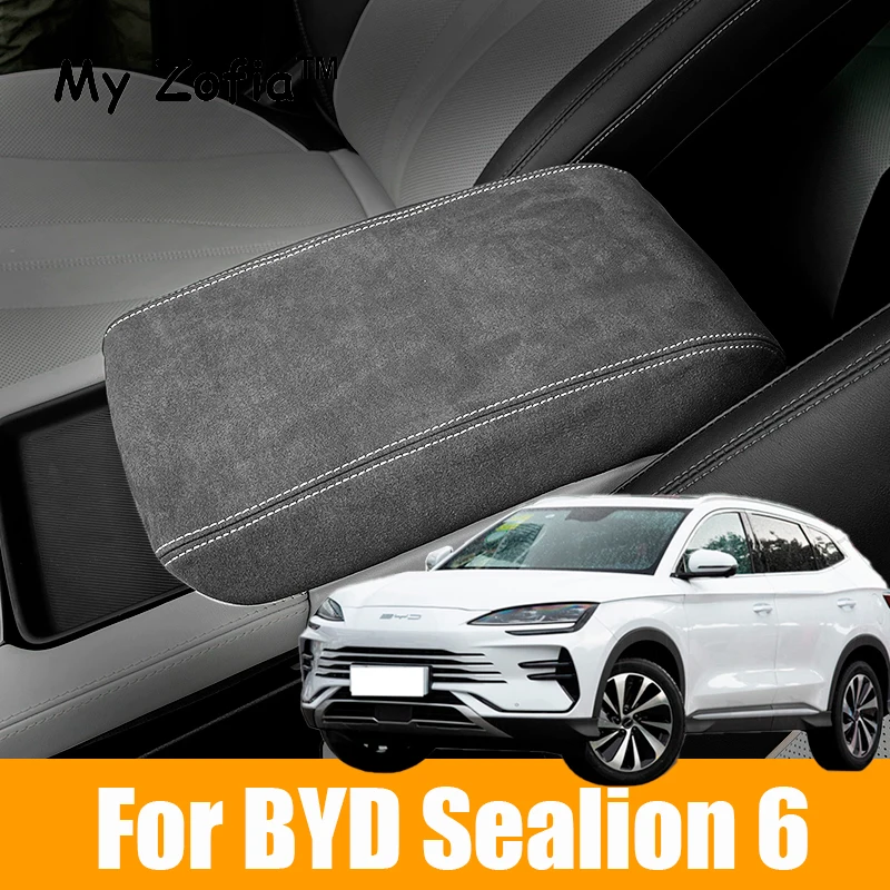 

For BYD Seal U Sealion 6 Song Plus 2024 2025 Central Control Leather Armrest Box Protective Cover Car Interior Accessories