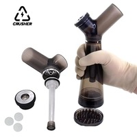 CRUSHER Portable Water Pipe Smoking Set with Manual Tobacco Grinder for Dry Burning Herb Hookah Shisha Pipa Smoke Accessories