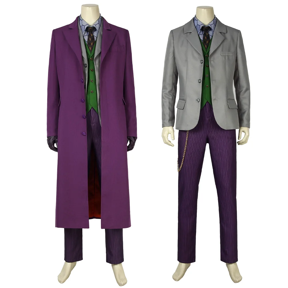 Costume cosplay Joker Fantasia scura Gilet Cappotto Pantaloni Abiti Abito da festa di carnevale di Halloween