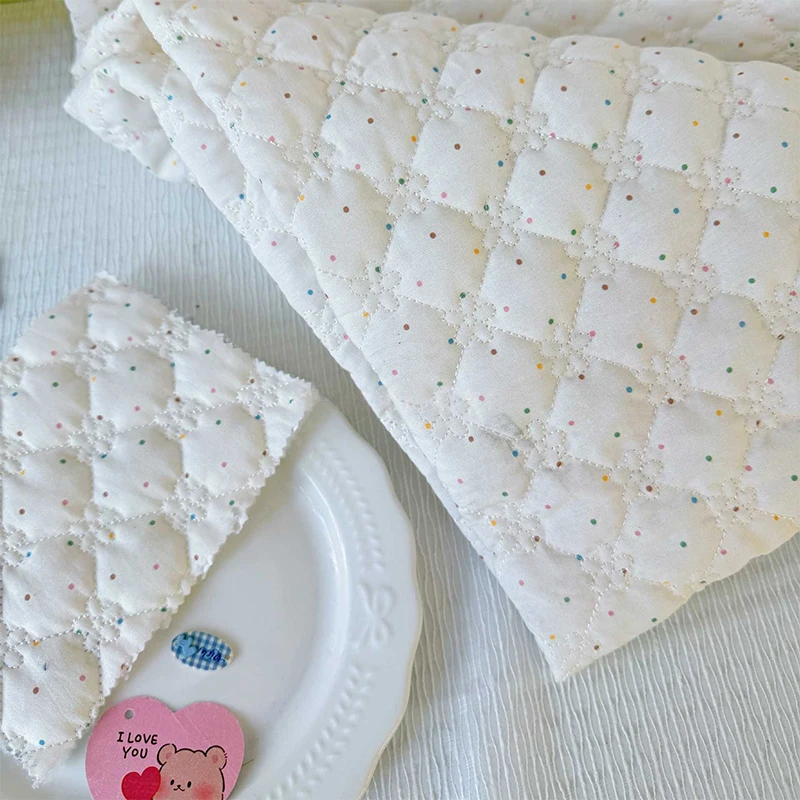 Cotton 40s Quilted Padded Fabric Color Dot Digital Printed Cloth for Winter Coat Cotton Jacket Pants Garment Sewing DIY Material