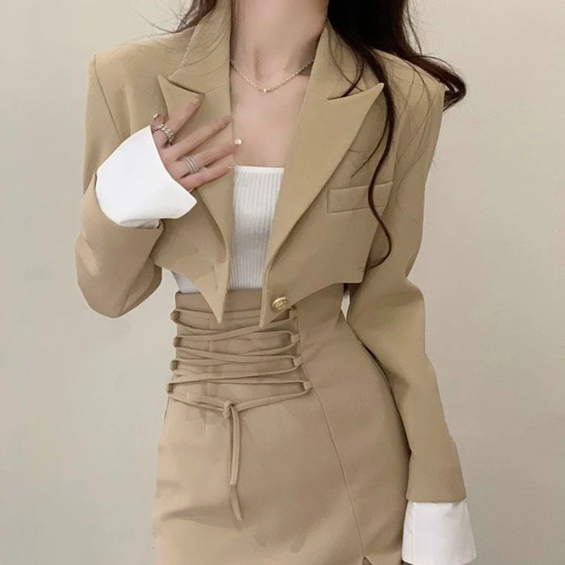 Summer Blazer Suit Skirt Women\'s Matching Sets Sexy Trend 2 Piece Outfits 2024 Set of Two Fashion Pieces for Women Office Skirts