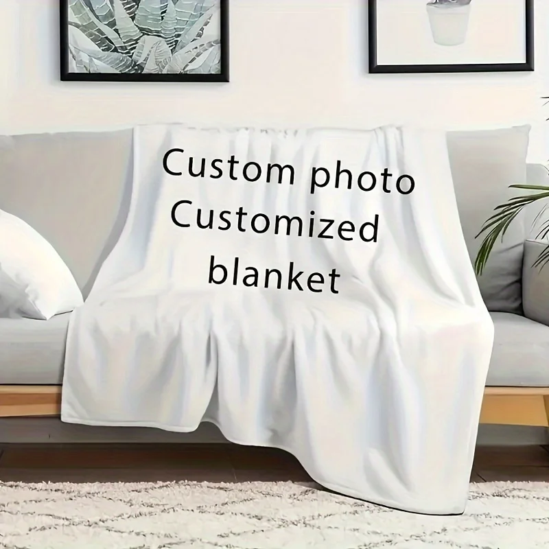 Flannel Custom Throw Blanket Throw DIY Lightweight Personalized Blanket for Sofa Couch Bed Decoration Warm