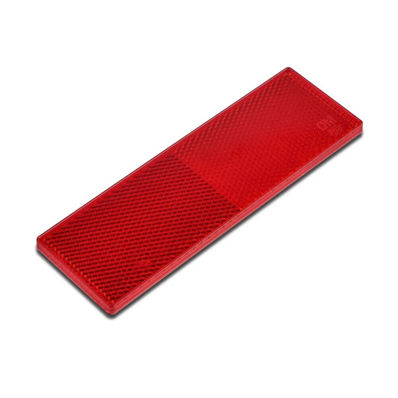 1PCS Truck Motorcycle Adhesive Rectangle Plastic Reflector Reflective Warning Plate Stickers Safety Sign Red/White