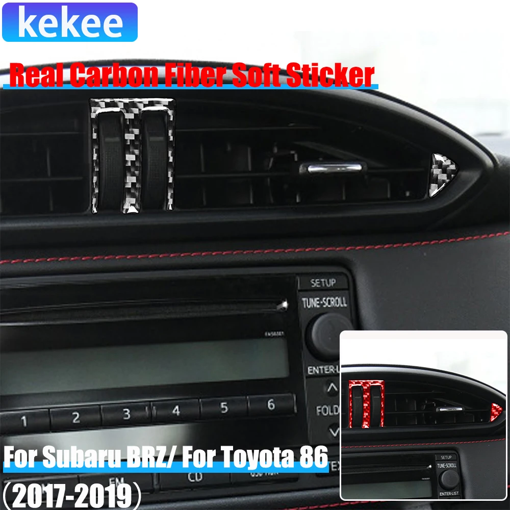 

Real Carbon Fiber Car Accessories Dashboard Air Vent Decorative Cover Soft Sticker For Subaru BRZ Toyota 86 GT86 2017 2018 2019