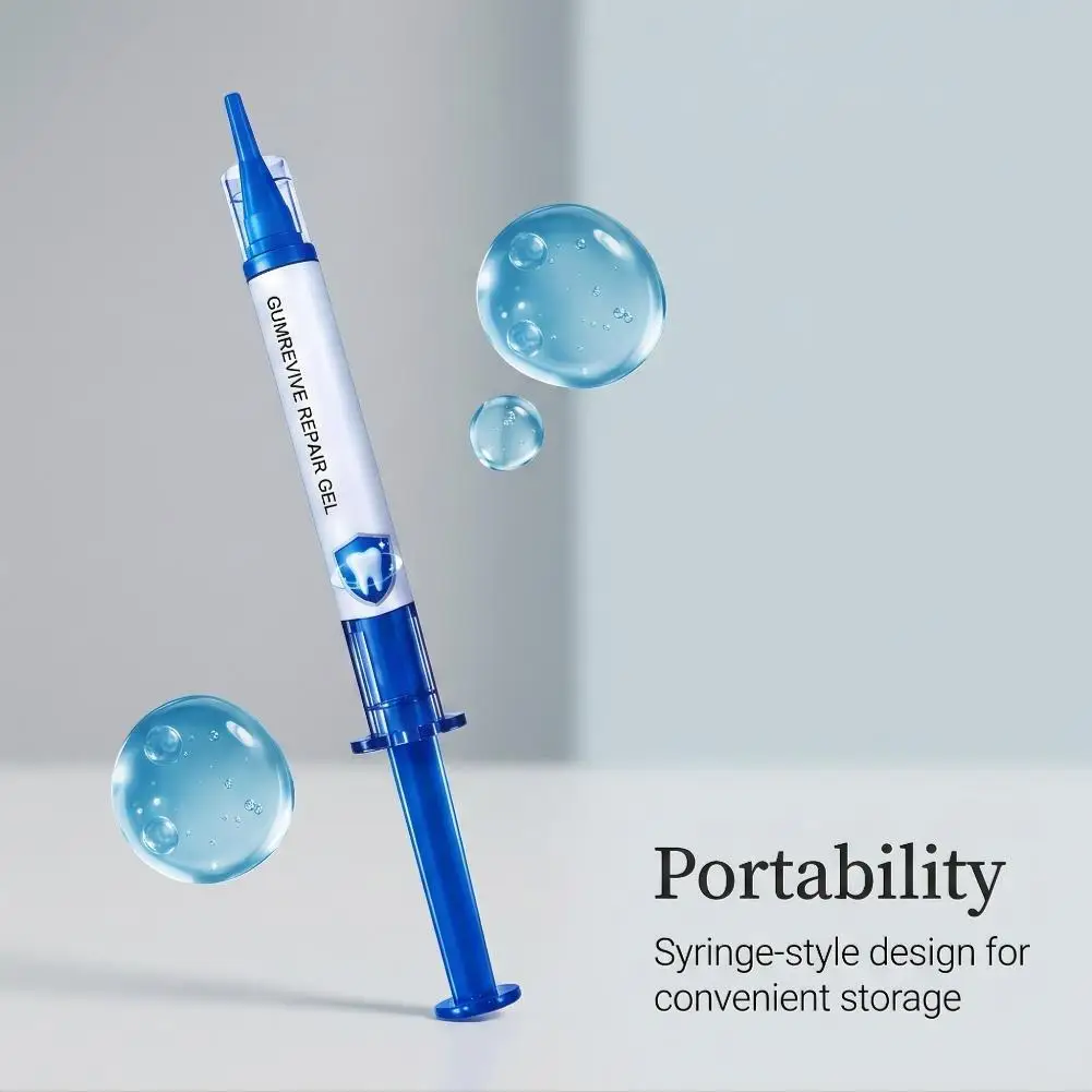 Gum Care Gel In Three 3ml Syringe Style Applicators With A Smooth Texture For Oral Care At Home And Convenient Portable Storage