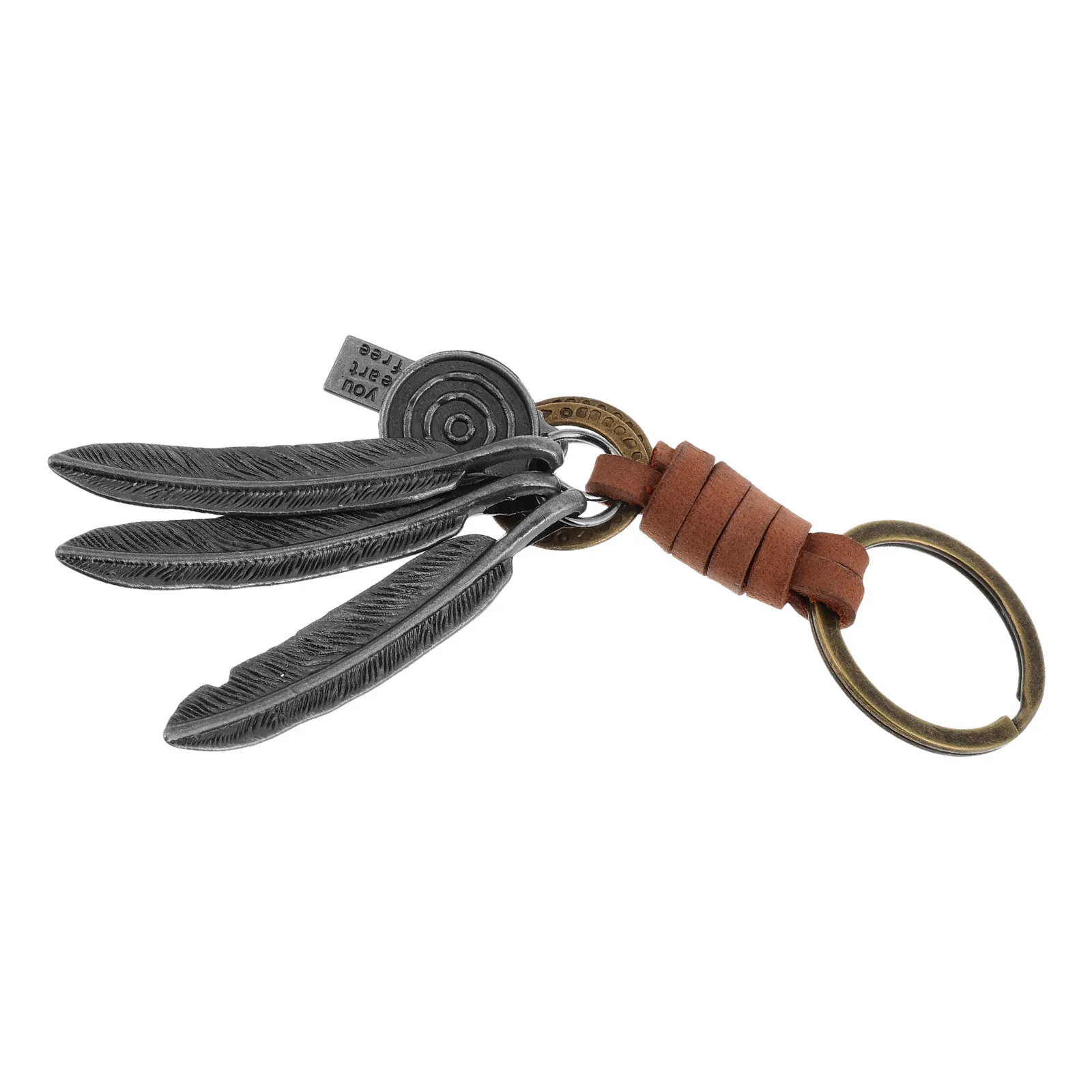 Plume Shape Handmade Woven Keychain for Keys, Backpack, Bag, Phone – Cute Western Party Favor Ornament