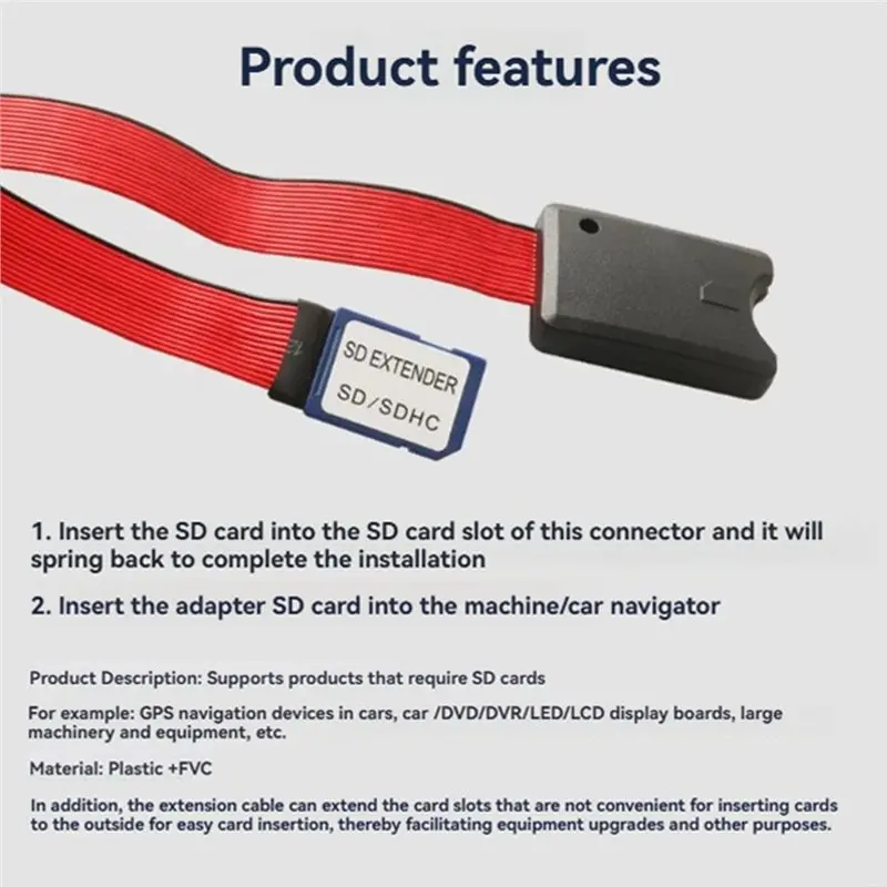 New Arrivals-SD Memory Card Extension Cable SD Card Extension Cable PVC Adapter Card Reader