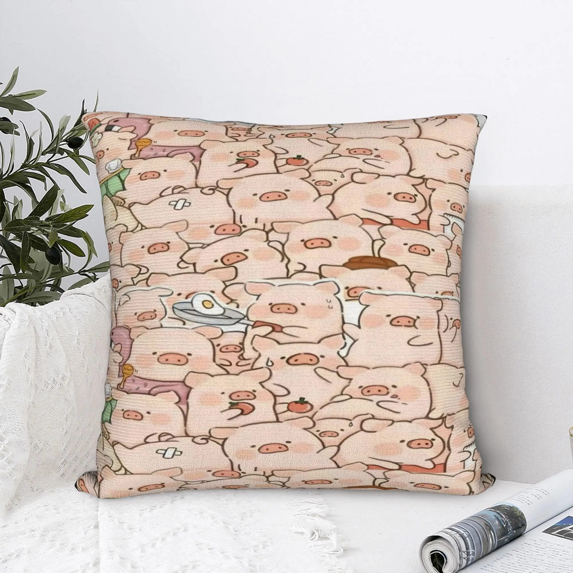 Y2K Living Room LuLu pigs  Decor Pillowcase Stuff  Pillow Cover Zipper Multi-Size