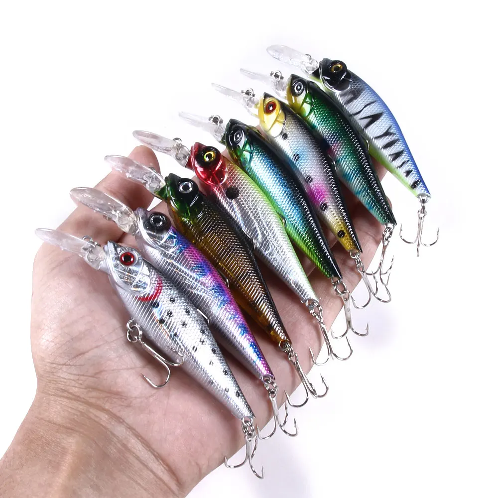 

8pcs 10cm 11.8g minnow fishing lures Deep Diver Wobble Plastic Hard Bait Crankbait