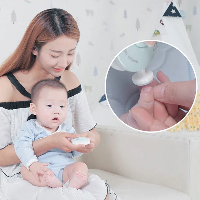 6 szt. Elektryczny pilnik do paznokci dla dzieci wymienna głowica palce u nóg obcinacz do paznokci głowica trymera narzędzie do Manicure lekki dla noworodka — zdjęcie 4