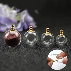 5PCS Preglued Screw Cap Glass Globe Pendant  With Rubber Seal Tiny Glass Globes Glass Vial Pendant Diy Finding