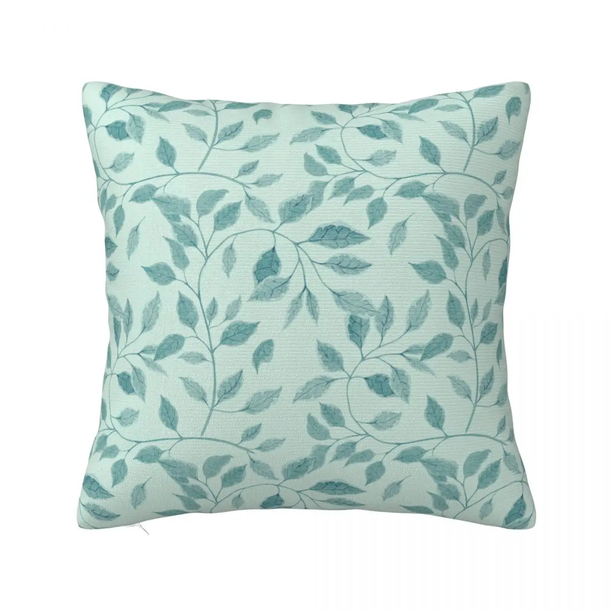 Leaves Blue Foliage Pattern Pillowcase Printing Fabric Cushion Cover Decorations Pillow Case Cover Bedroom Zipper 40X40cm