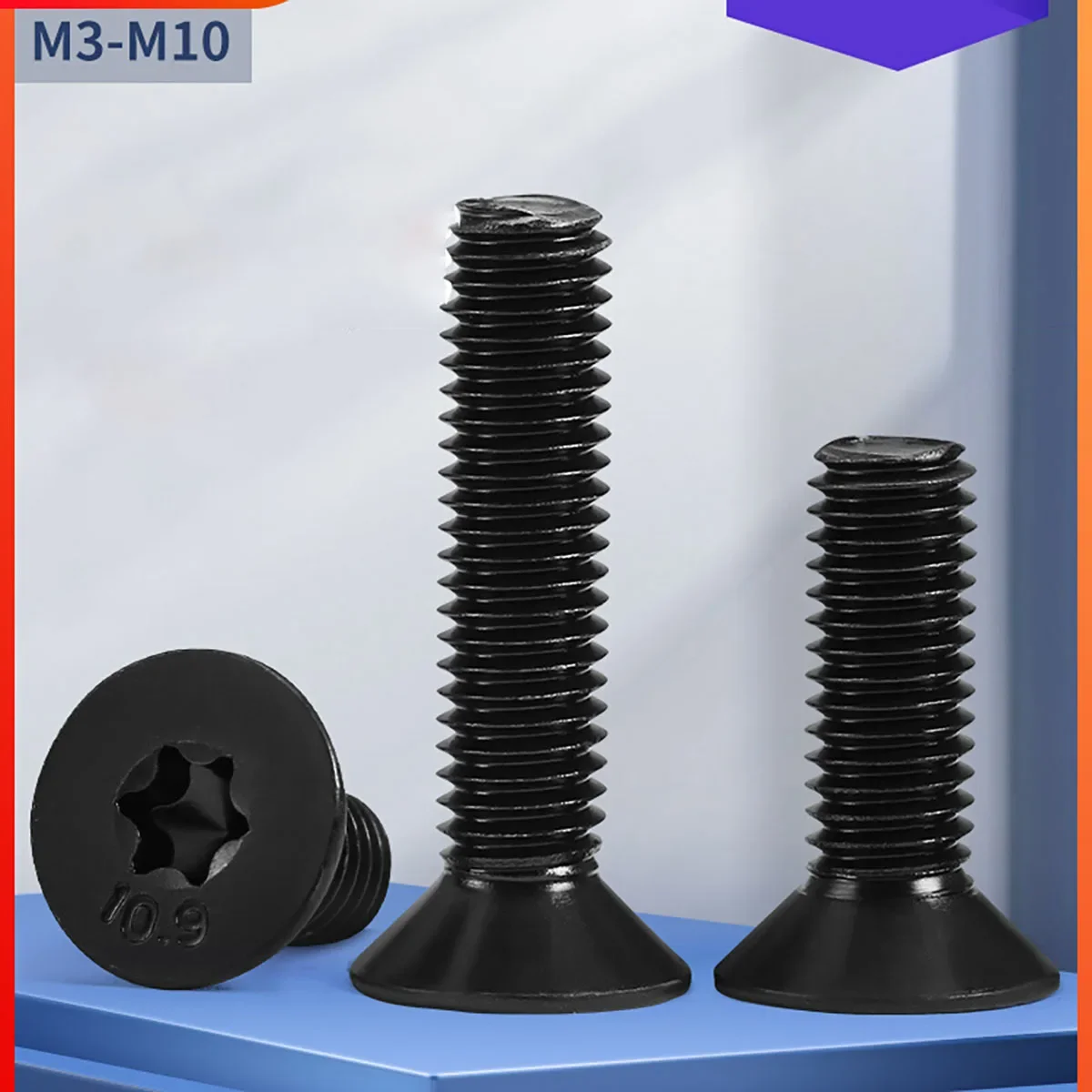 

5/10/20Pcs M3 M4 M5 M6 M8 M10 10.9 Grade Black Alloy Steel Six-Lobe Torx Countersunk Flat Head Screws Anti-theft Security Bolt