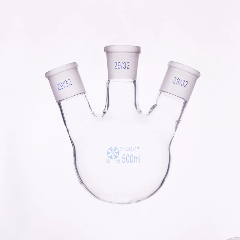 FAPE Three-necked flask oblique shape,with three necks standard ground mouth, 500mL 1000mL 2000mL 3000mL 5000mL,Joint 29/32