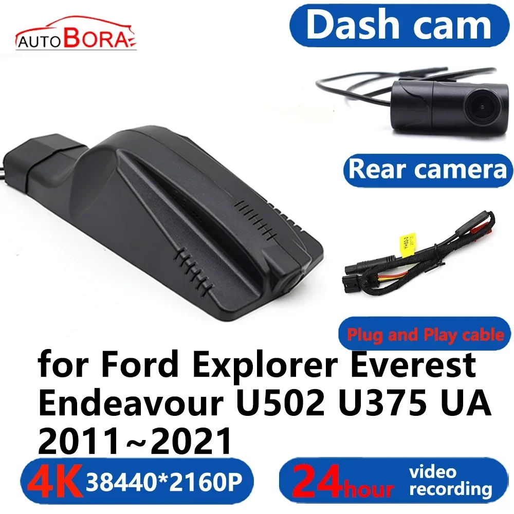 

AutoBora 4K Wifi 3840*2160 Car DVR Dash Cam Camera 24H Video Monitor for Ford Explorer Everest Endeavour U502 U375 UA 2011~2021