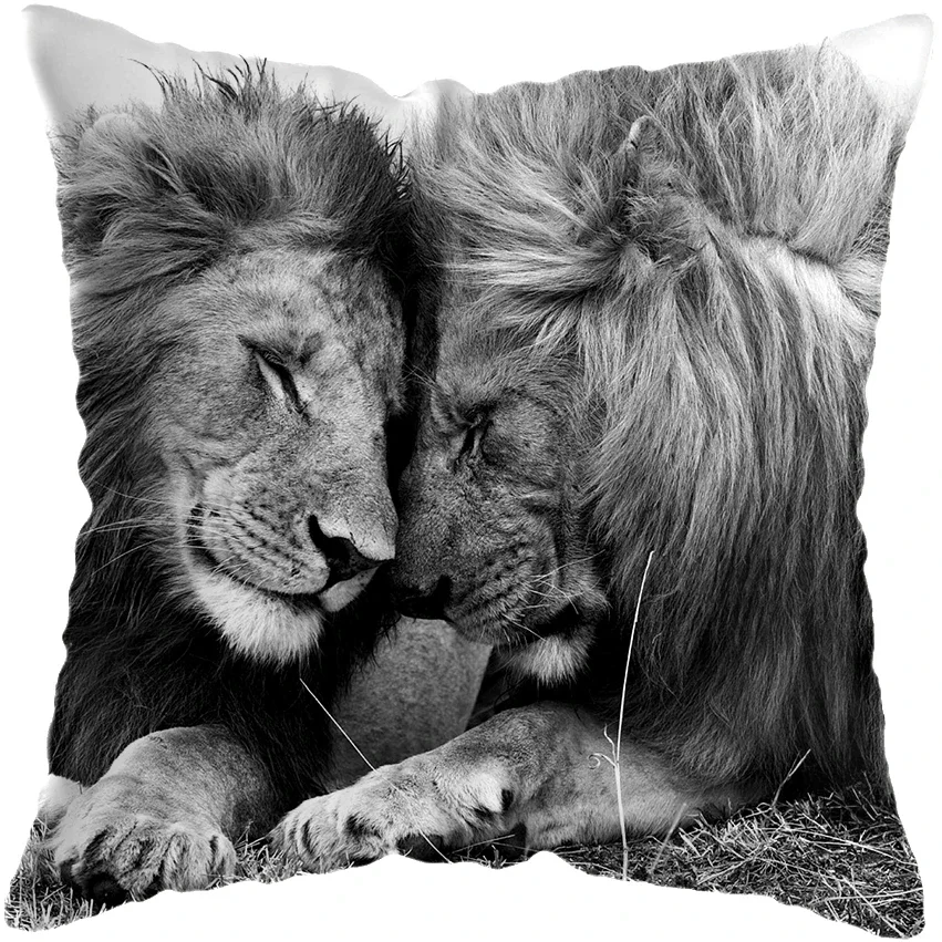 45x45cm Wild Animals Lions Tigers Cushion Cover Pillow Case Decorative Wild Animals Lions Pillow Cover Sofa Chair Pillow Case