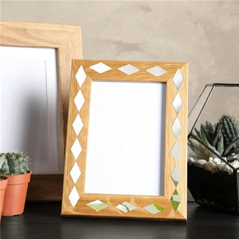 200Pcs DIY Craft  Mirror Sticker Multi Shaped Acrylic Mirror Mosaic Tile Bulk Self Adhesive Art Wall Door Home Decoration