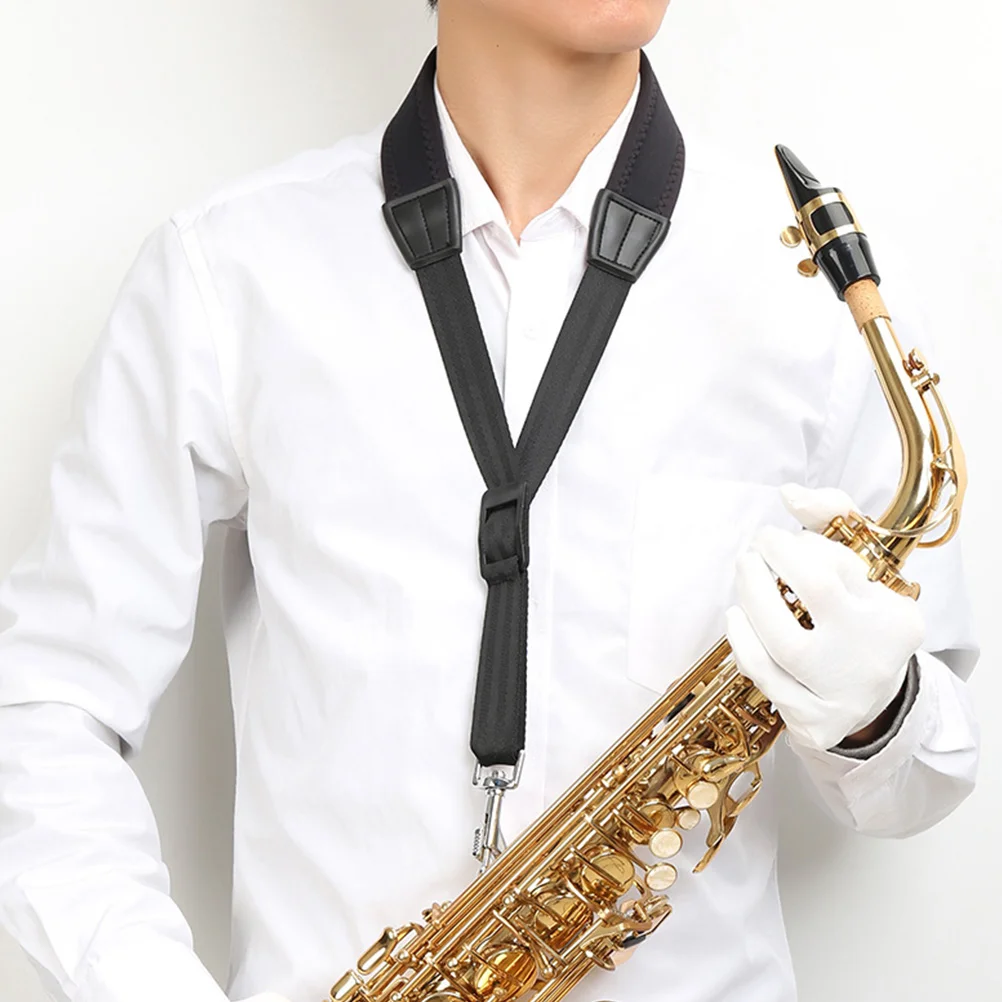 

Adjustable Saxophone Neck Strap Durable Lanyard Universal Child Size Comfort Elastic Silicon Polyester Musical Instrument